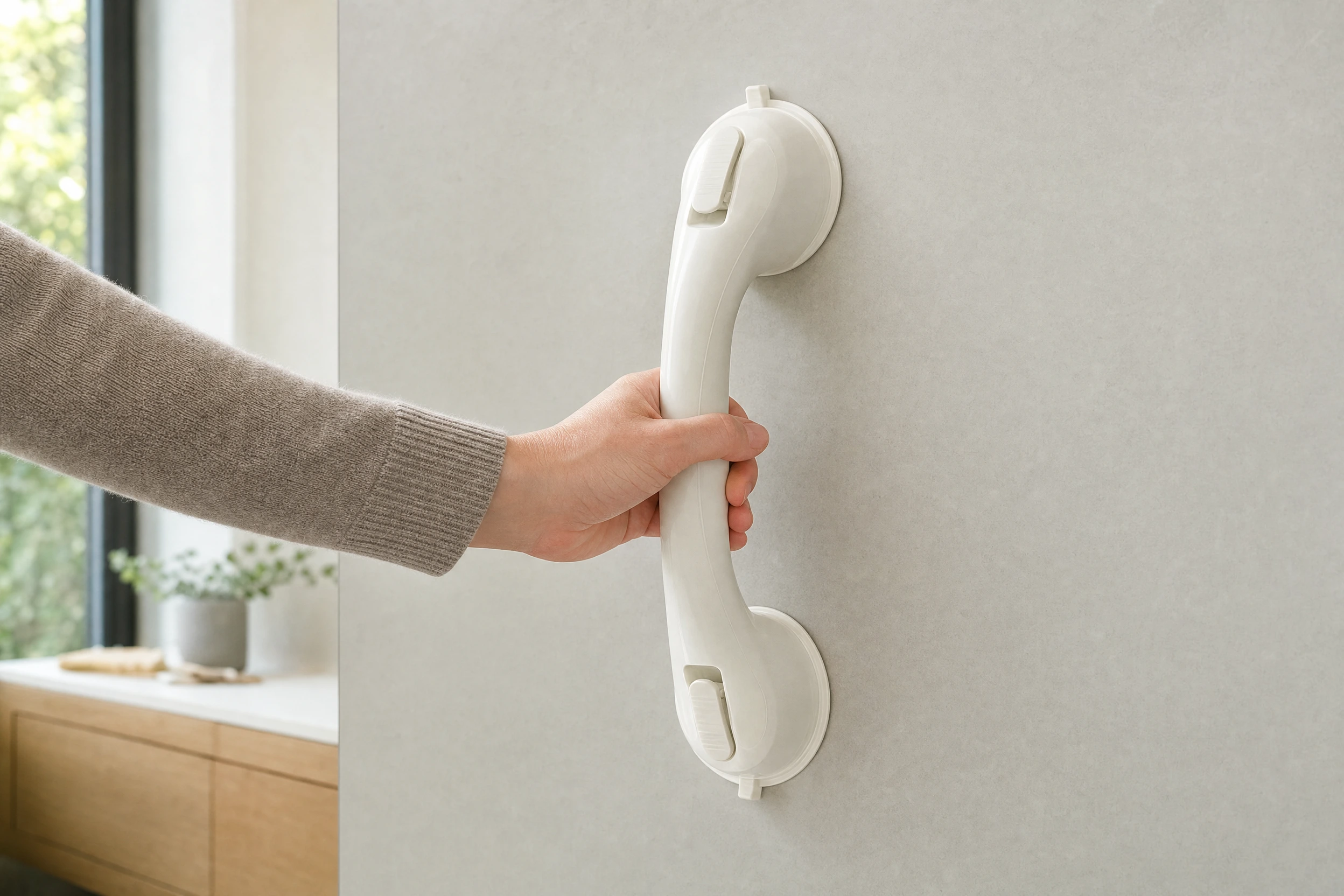 Before choosing a suction handle, look closely at the wall