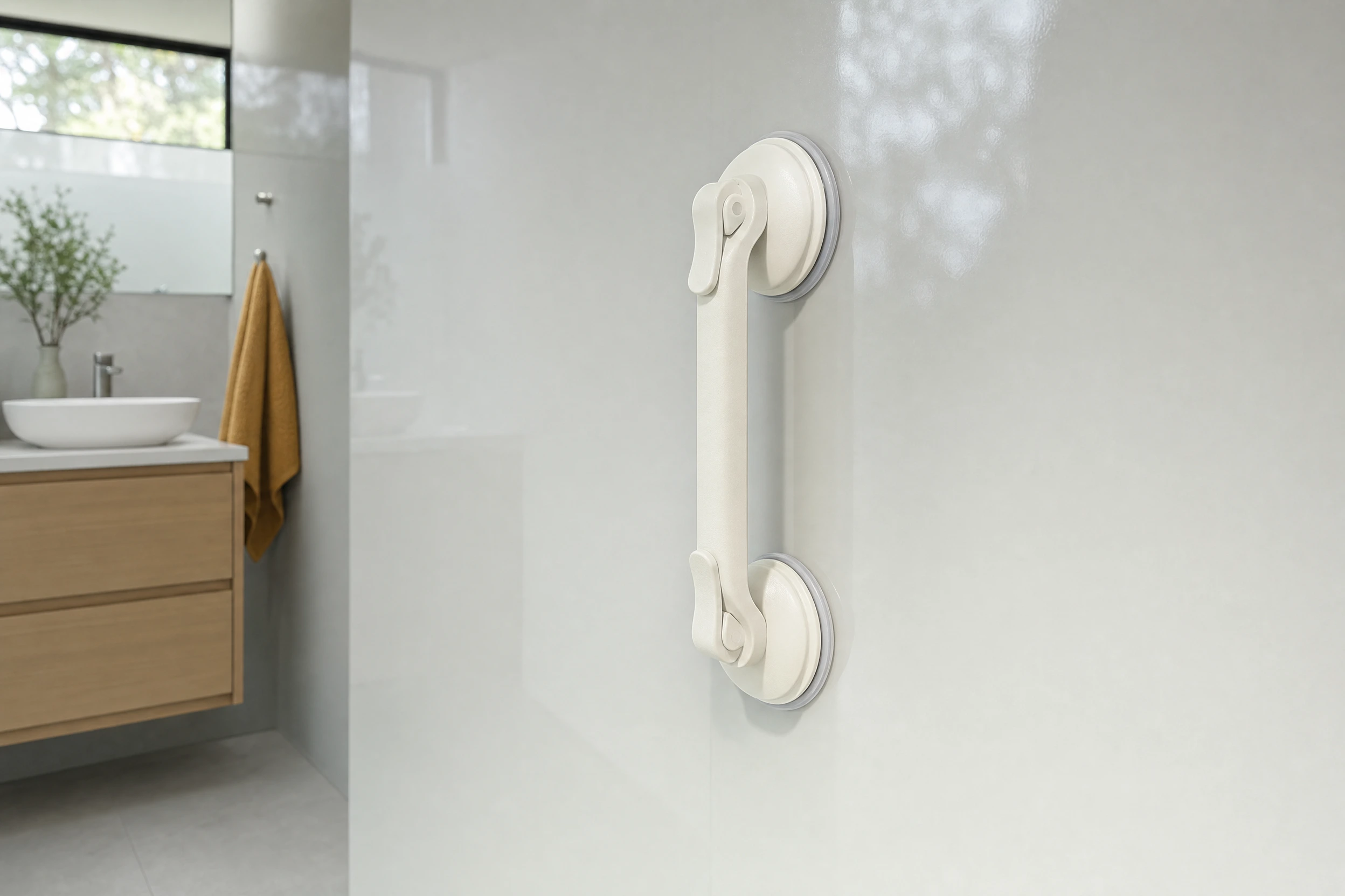 Before choosing a suction handle, look closely at the wall